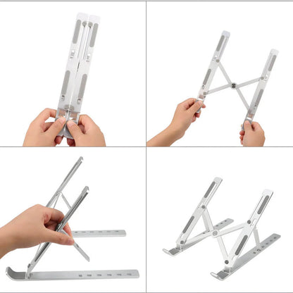 6 Angles Adjustable Aluminum Ergonomic Foldable Portable Tabletop Laptop Riser Stand
